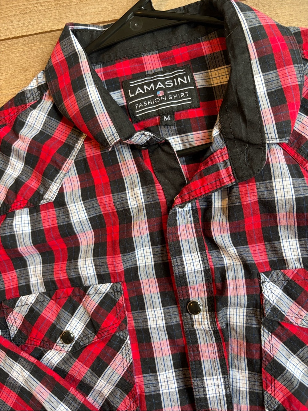 Lamasini Men’s Red & Black Plaid Shirt